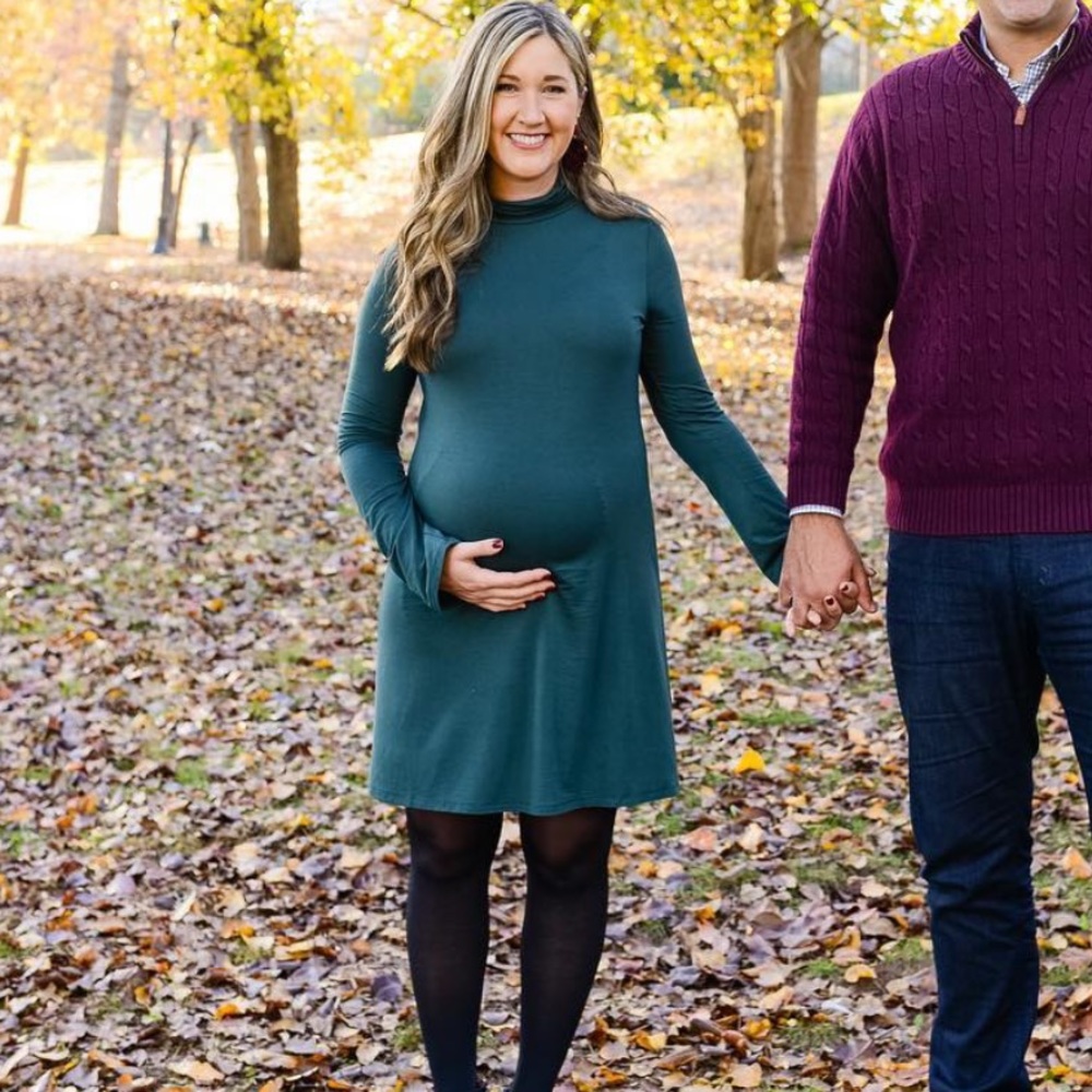 Emerald Green Turtleneck Dress